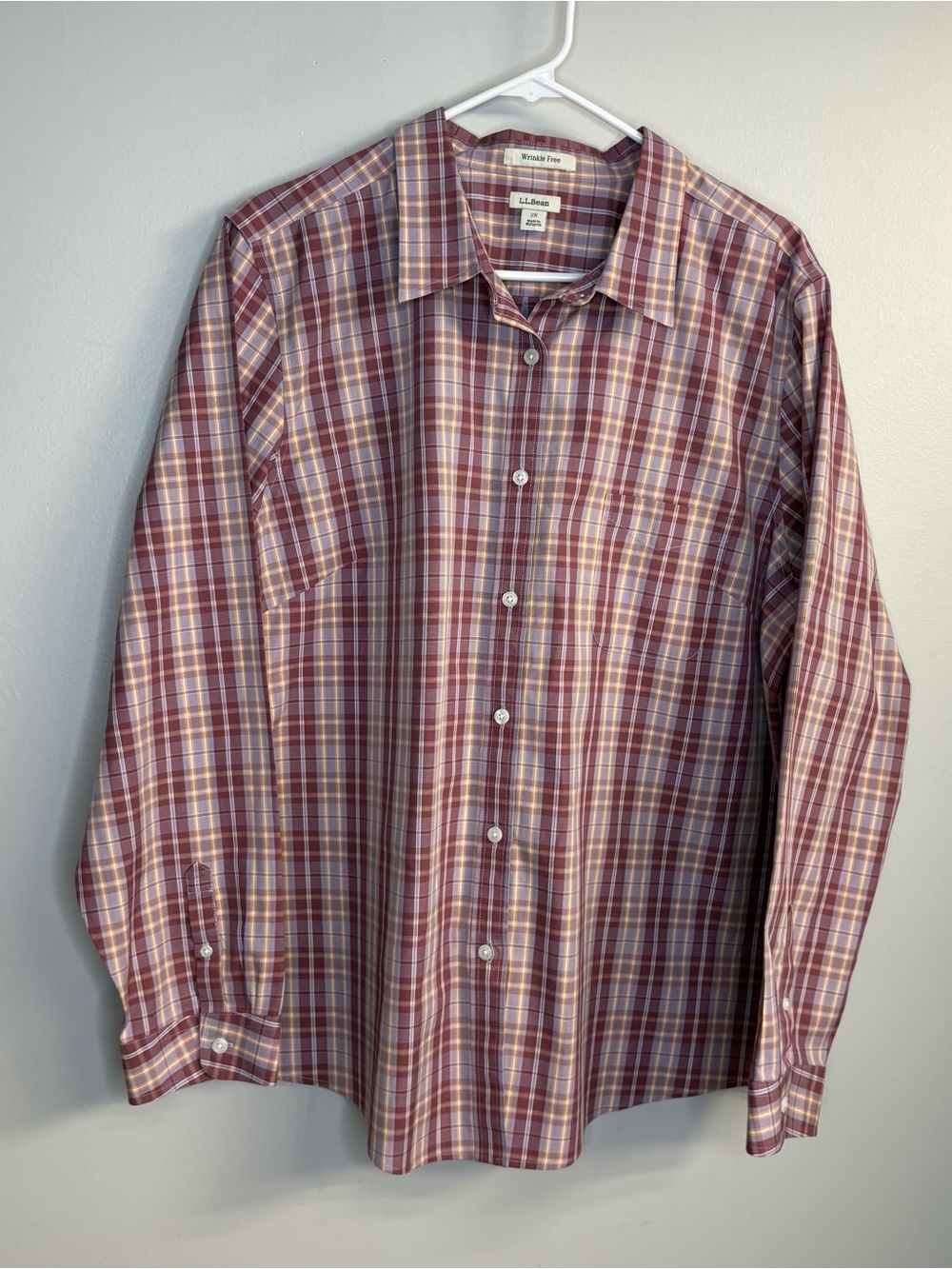 L.L. Bean Women's Red Plaid Button-Down Shirt